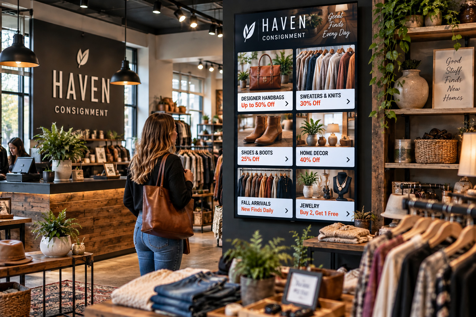 Digital product and promotion display in retail store